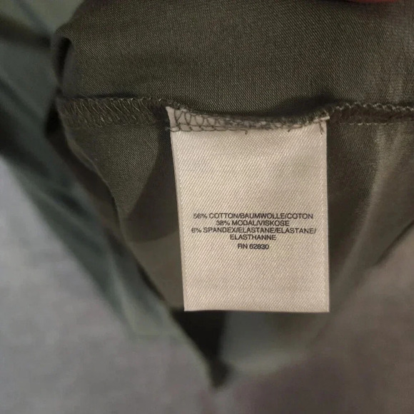 Lands' End Button Down Top Women's Medium 10-12 Olive Green Long Sleeve - Picture 5 of 6